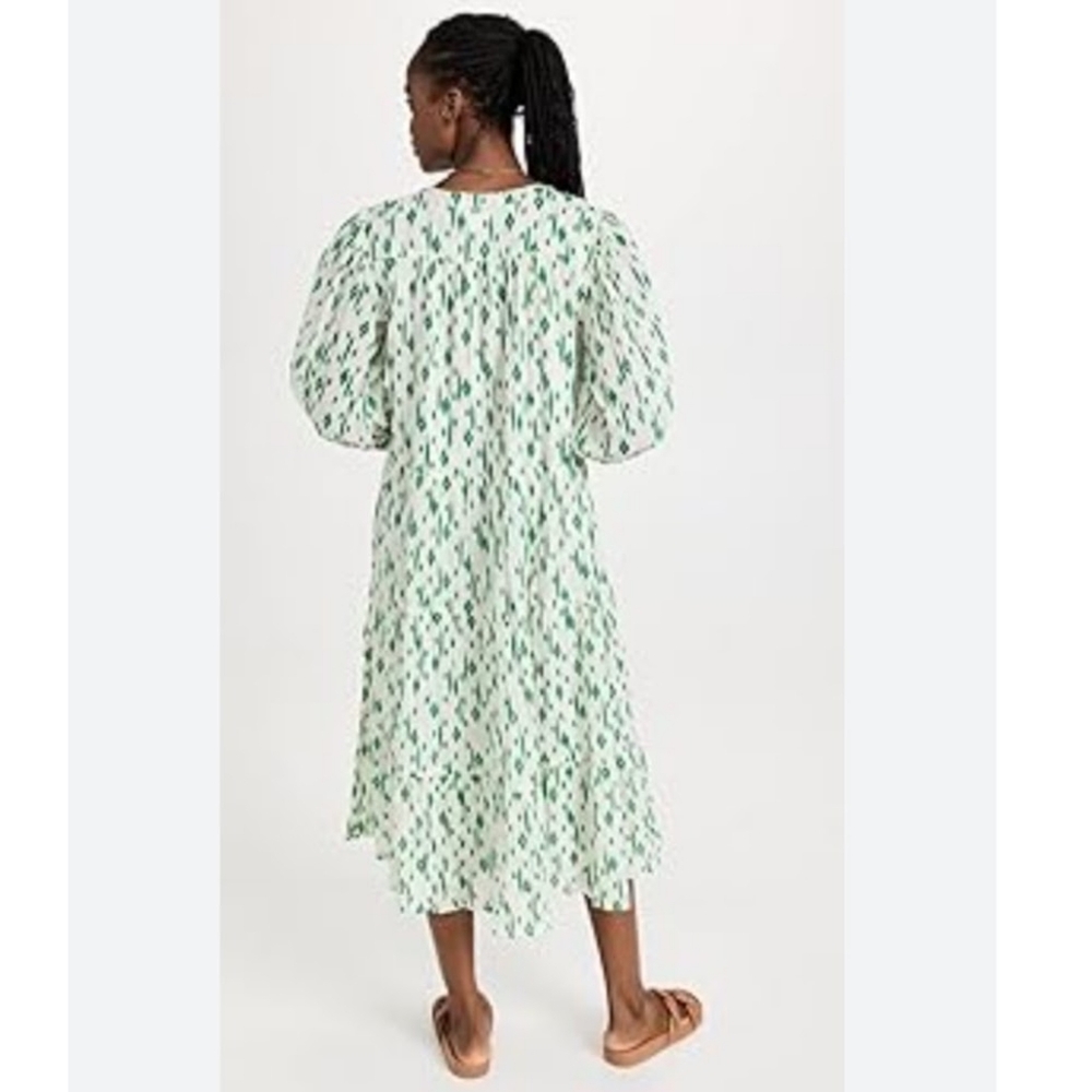 Anthropologie Green and White Midi Dress - Picture 3 of 9